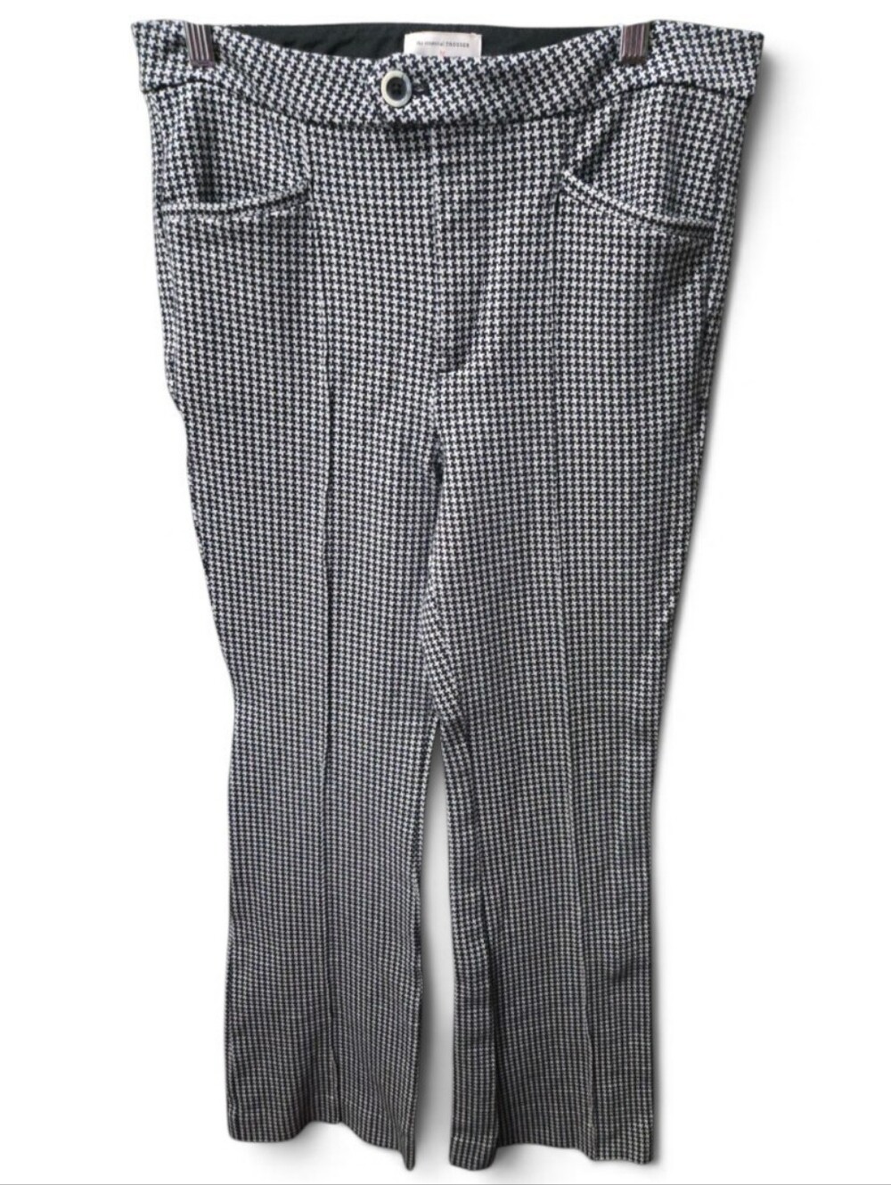 Anthropologie Essential Trouser Houndstooth Straight Leg Pants Size 10